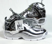 Men's Size 9 Fila Grant Hill 2 Metallic Silver Basketball Shoe 🔥 Rare