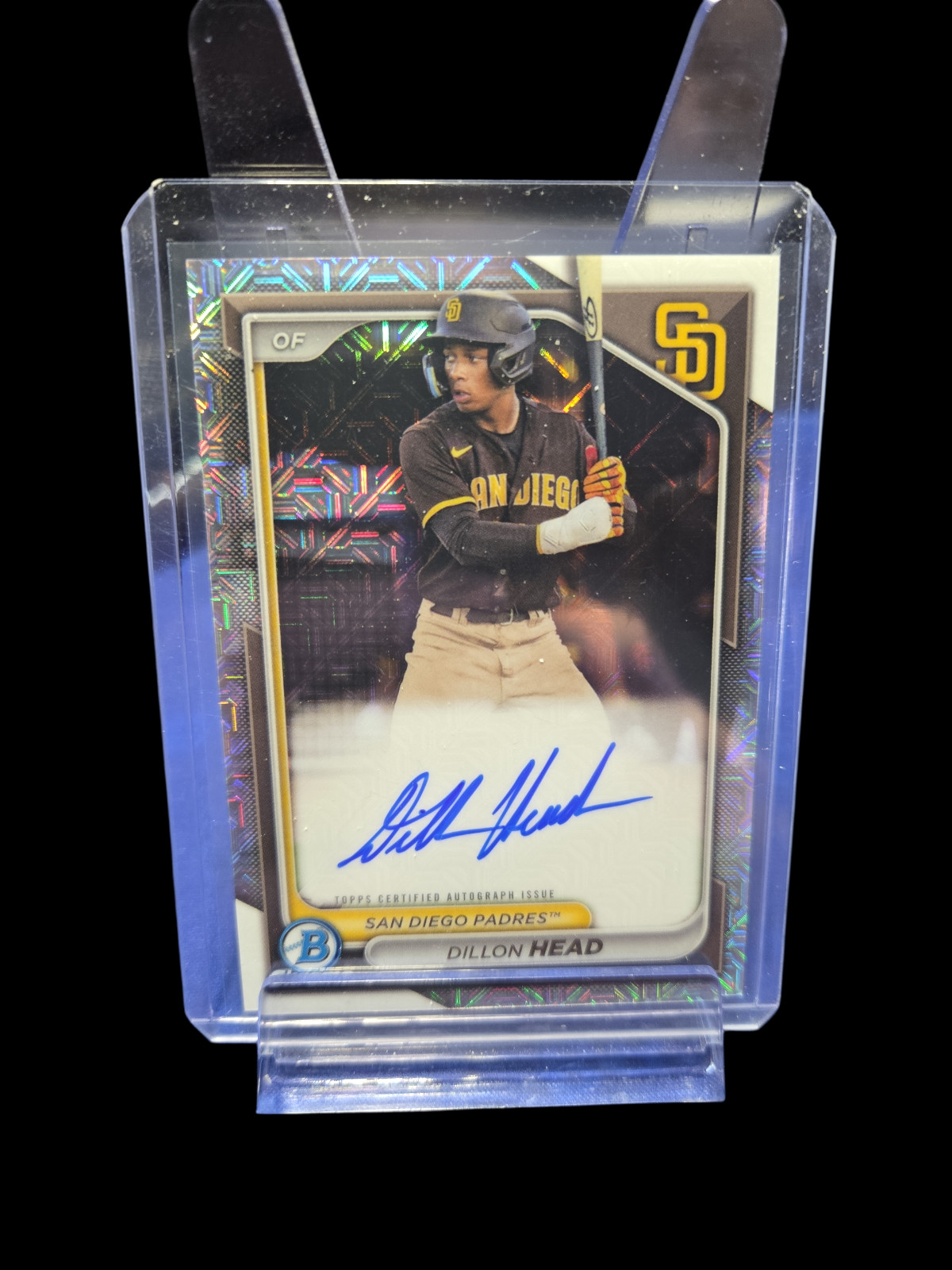 Dillon Head 2024 Bowman Chrome Mojo Refractor Hard Signed Autograph # BMA-DH