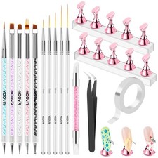 Nail Art Tools Set, Nail Stand for Press on Holder for Painting Nails, 15 PCS