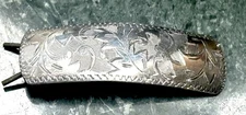 Vintage 950 Sterling Etched Hair Barrette Clip 1 3/4”x5/8th”