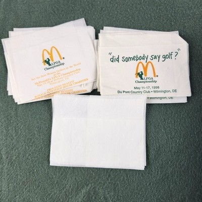 Vintage McDonalds LPGA Championship Napkins Du Pont Country Club Wilmington DE