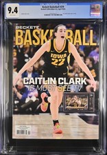CAITLIN CLARK ROOKIE 2024 NEWSSTAND 1ST BECKETT MAG INDIANA FEVER RARE CGC 9.4