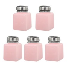 5pcs 4 Oz/120ml Alcohol Push Down Pump Dispenser Bottle Press, Pink