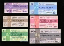 Zestaw forum NRD 1979___0,50 marek do 500 marek, 6 banknotów **** UNC./ŚWIEŻE W KASIE!