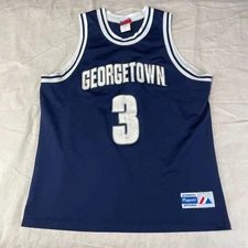 Vintage 90s Georgetown Basketball Jersey Mens Extra Large Xl Blue Allen Iverson