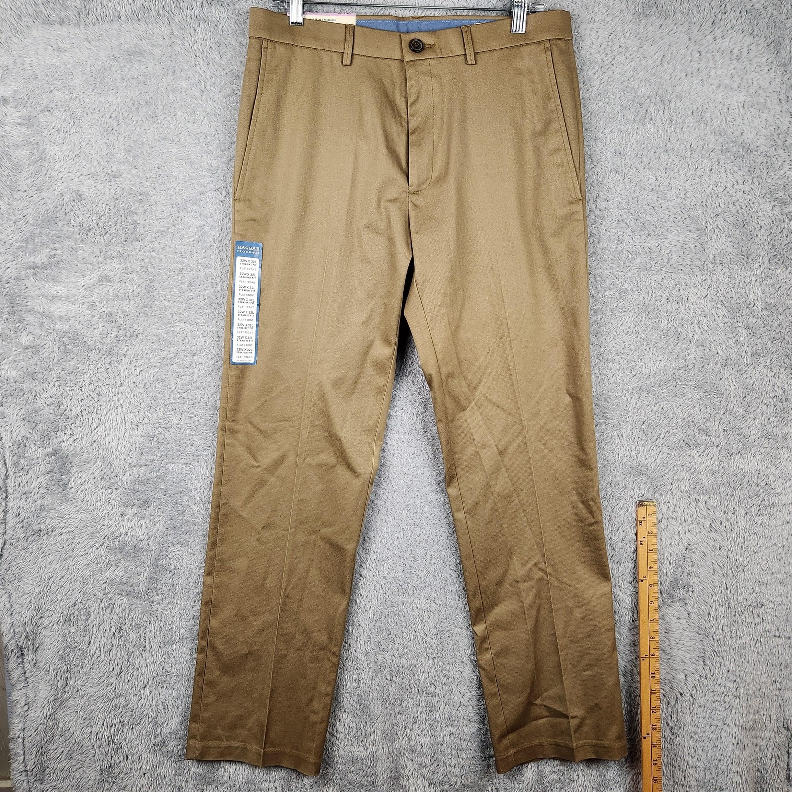 Khaki Pants Mens 32x32 Brown Straight Fit Stretch Chino