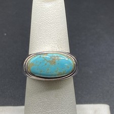 Vintage Sterling Silver Turquoise Ring - Size 6 1/4
