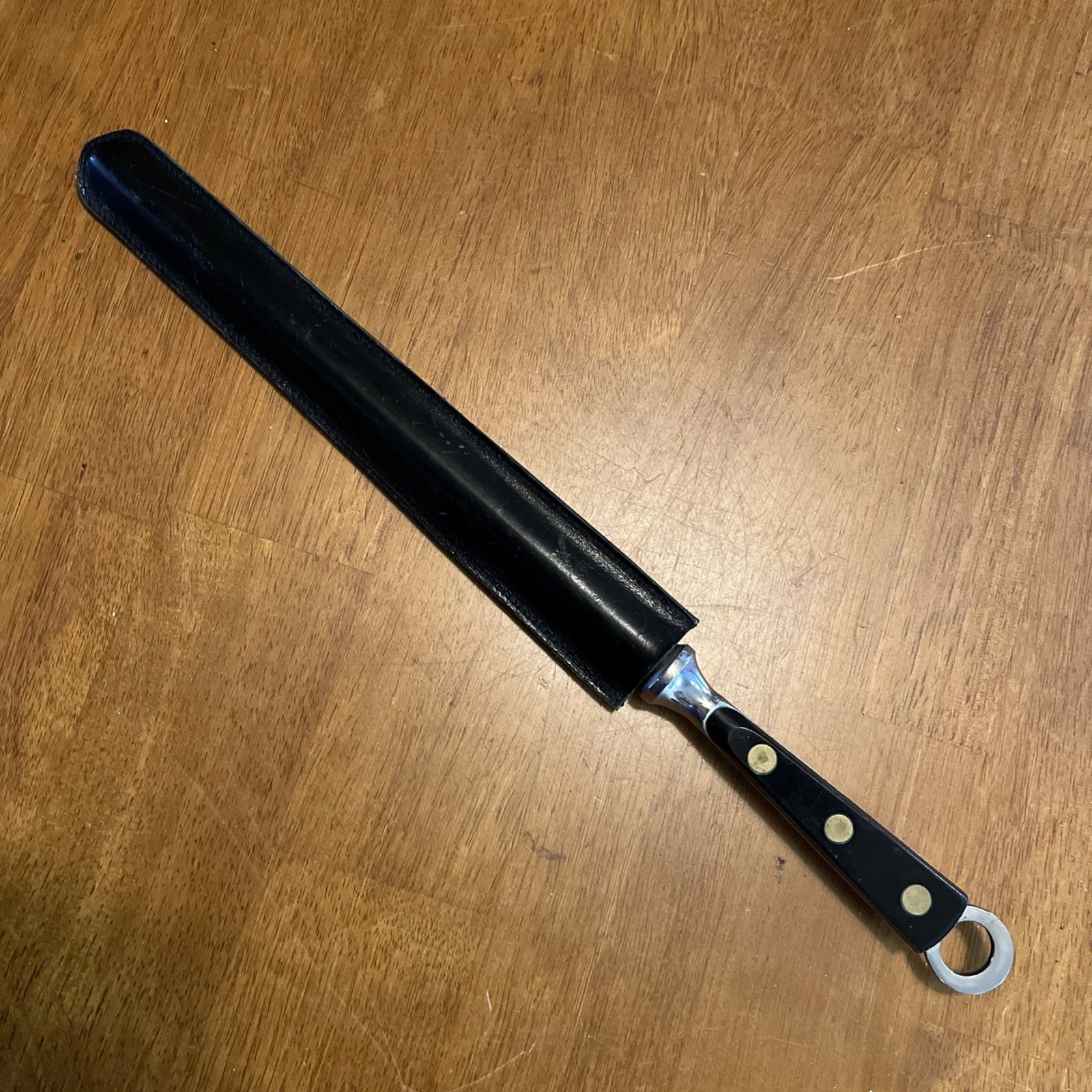 Knife Sharpening Honing Rod Wood And Metal Handle 9-1/2” Steel 14-5/8" Overall
Opens in a new window