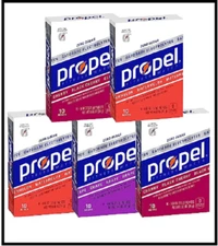 Propel Powder Packets, 3 Flavor Variety Pack, Electrolytes, 5 Pack 10 Count