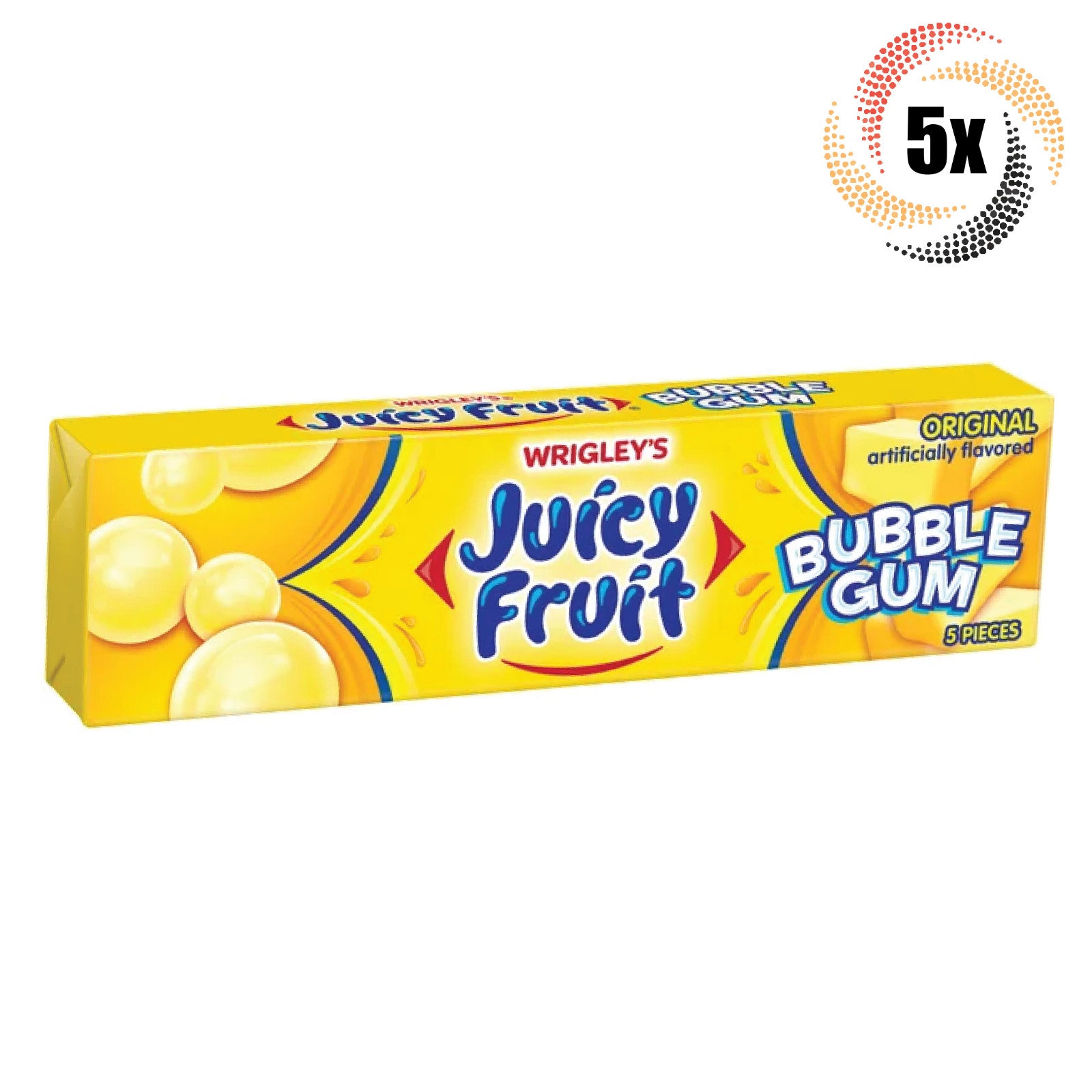 5 упаковок оригинальной жевательной резинки Wrigleys Juicy Fruit с пузырьками 5 Штук в упаковке 2390₽