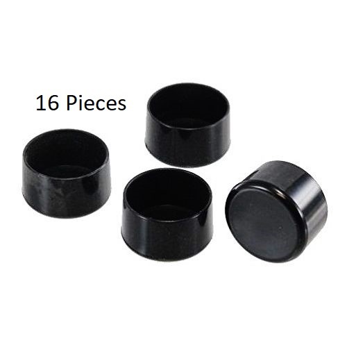 Chair Leg Tips 16 Pcs Black Round Plastic 1" Patio Furniture