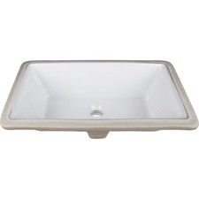 White Undermount 16" Rectangle Sink Porcelain Hardware Resources H8909WH