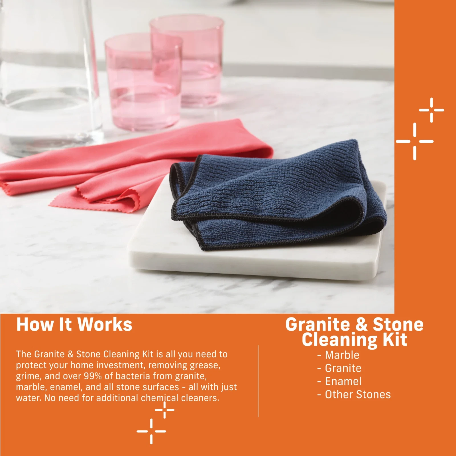 E-Cloth Granite & Stone Cleaning Kit - Thumbnail 2