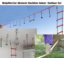 12m Slackline Indoor/ Outdoor Set Playset Equipment for Girls & Boys