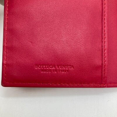 【送料&関税込】Bottega Veneta Notebook Detailed Regular Fit Bottega Veneta Notebook Cover 6-hole Red intrecciato Leather