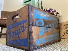 Vintage Wooden Soda Crate Barq’s Root Beer Wood Box Its Good! Blue