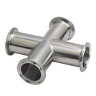 38MM Sanitary Tri Clamp 4 Way Cross Stainless Steel Pipe Fitting  304