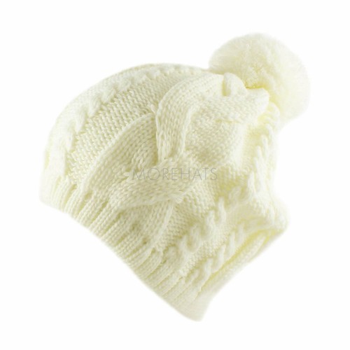 Thick Crochet Knit Pom Pom Hip-hop Slouchy Beanie Warm Winter Hat Women Men - Picture 8 of 53