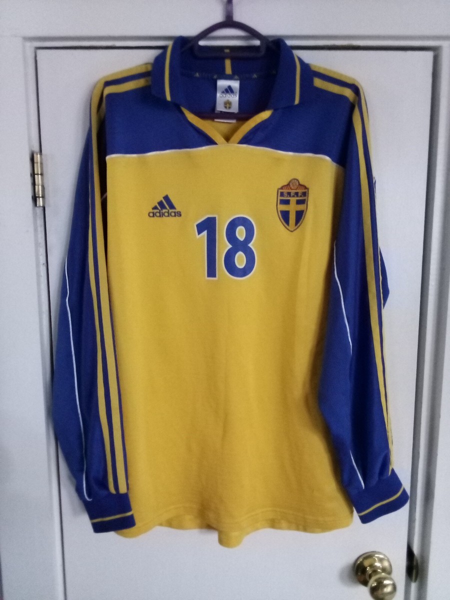 Authentic Adidas Sweden 2000 player issued Longsleeve Home Jersey