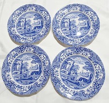 Spode Blue Italian Set of 4 Dessert / Tea Plates Made in England