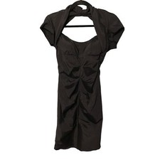 Betsy & Adam Little Black Dress Cap Sleeve Ruched Vintage Linda Bernell Size 8