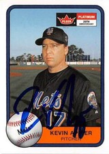 Kevin Appier autographed baseball card New York Mets, SC 2001 Fleer Platinum #41