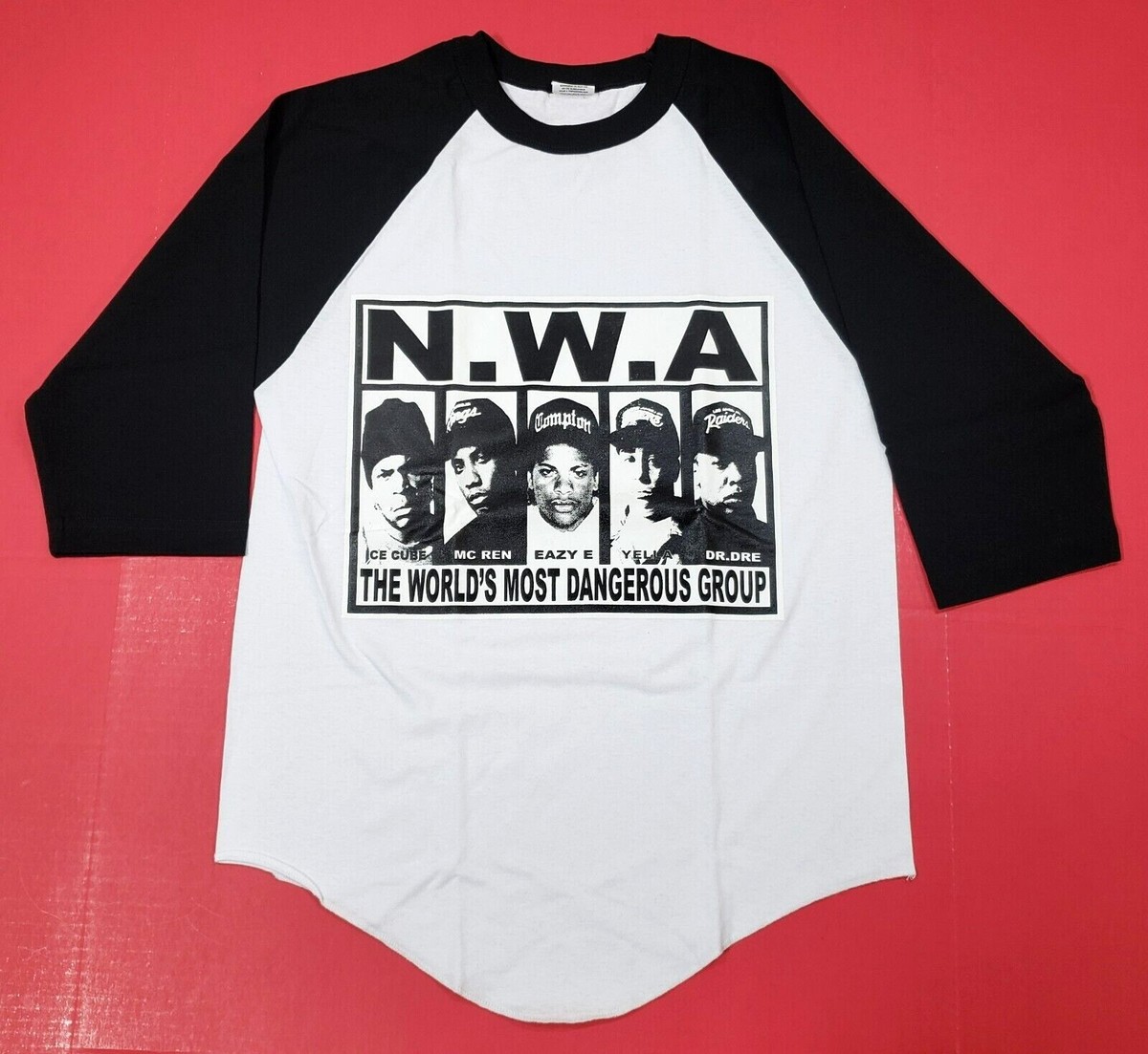 N.W.A. Tシャツ NWA T-shirt Hip Hop Rap Baseball 3/4sleeve 100% Cotton Men's Tee