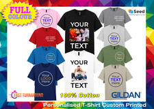 Personalised TShirt Your Text Logo Photo Printed Custom t-shirt Party Cotton Top