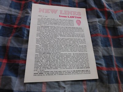 Magic & Magician Literature New Lines From Lawton January 15 1987