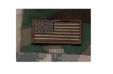 Milspec Monkey MSM Morale Patch MINI Nylon AMERICAN USA US FLAG 2" x 1" - FOREST
