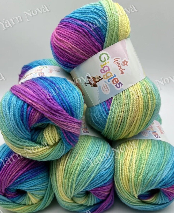 Wendy Giggles Double Knitting Crochet Yarn Wool - 5 x 100g Balls - WG13