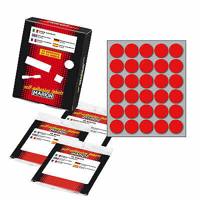 Etichetta Adesiva Rosso Tonda Diametro 22Mm (10Fogli X 30Etichette) Markin