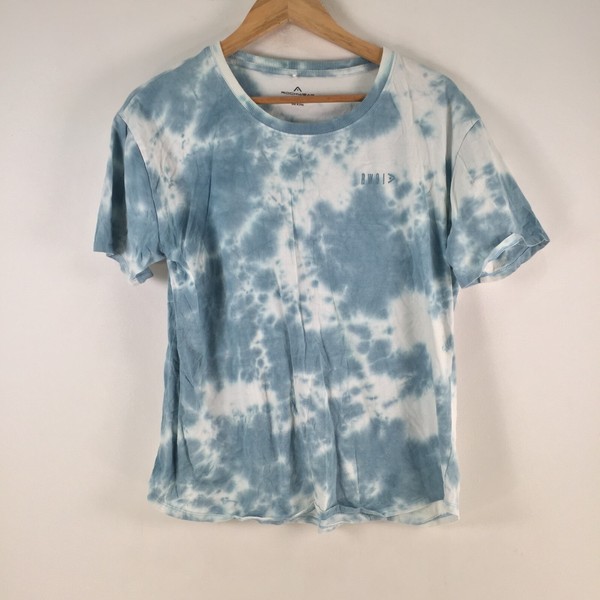 Rockwear womens t shirt size 10 blue tie dye short sleeve crew neck 101430