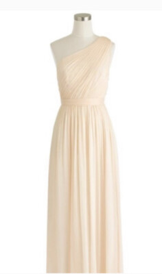 J. Crew 100% Silk Long Kylie Gown- Champagne/ivory. Good Condition. Size 4  | eBay