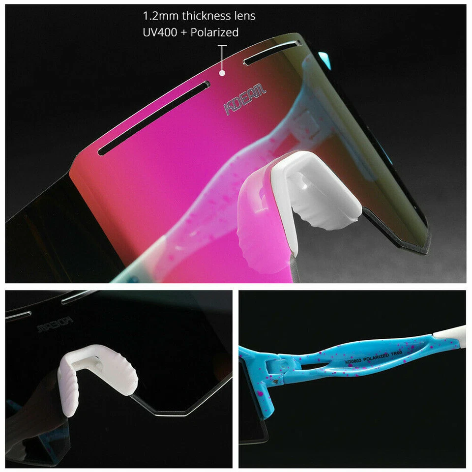 KDEAM Polarized Sunglasses Men Women TR90 Outdoor Glasses Cycling Sports Goggles - Image 3 of 4