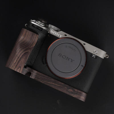 Camera Wood Walnut Ebony Hand Grip Handle Base L-shape Board For Sony A7C2 A7CR
