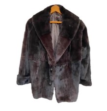 Vintage Ladies Authenticated, Sheared Rabbit Lapin Fur Coat 2 Buttons Size 16