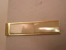 1-11/16"  White Mother of Pearl Vintage Tie Bar Clip plain simple quality