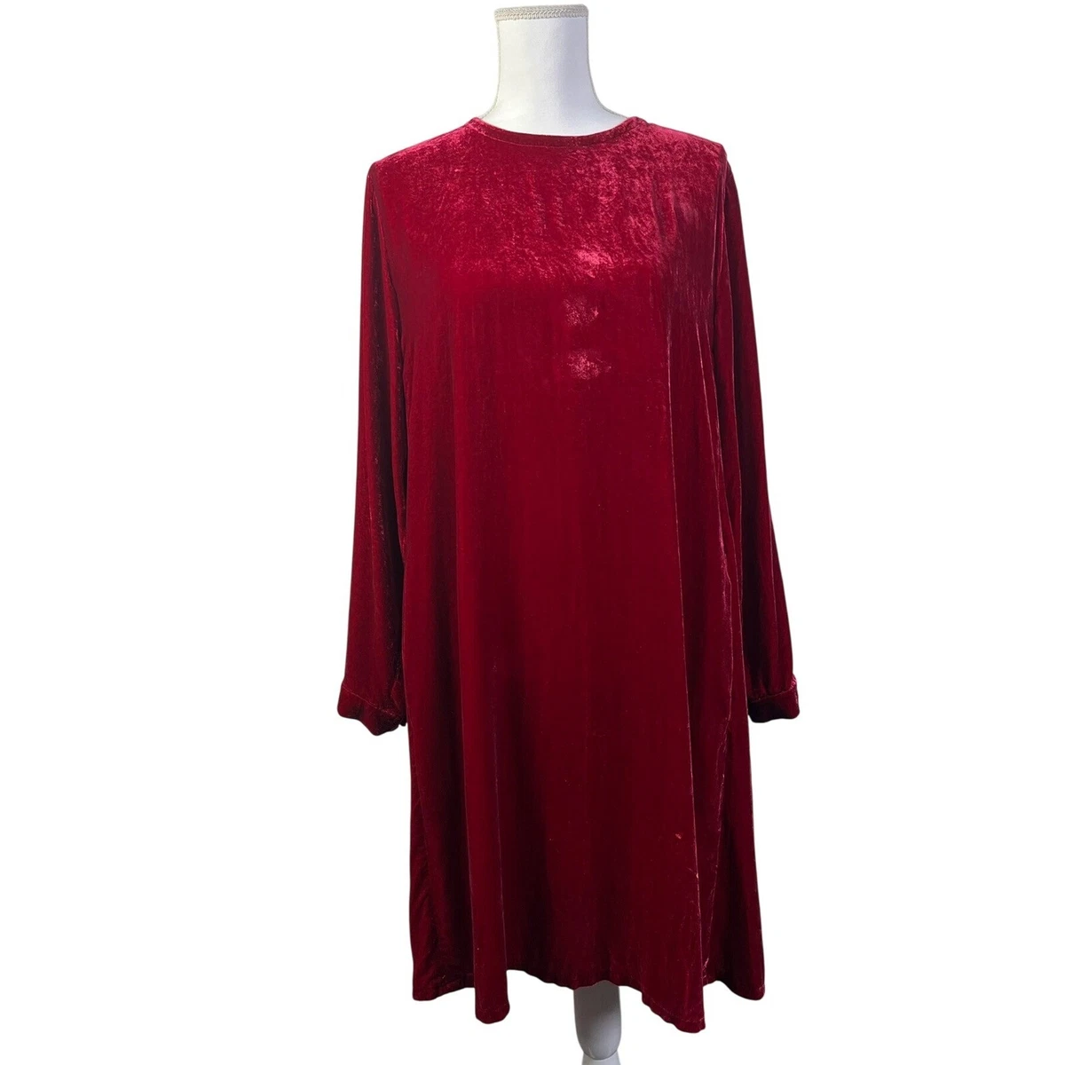 eileen fisher silk dress sale Crushed Silk Tiered Dress