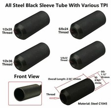 Steel Muzzle Brake Tube 1/2x28 1/2x36 5/8x24 5/8x32 TPI Thread Variation Thread