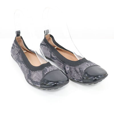Naturino Ballet Flats Ballerinas Girls US3 34 Snake Black Patent Leather Cap Toe