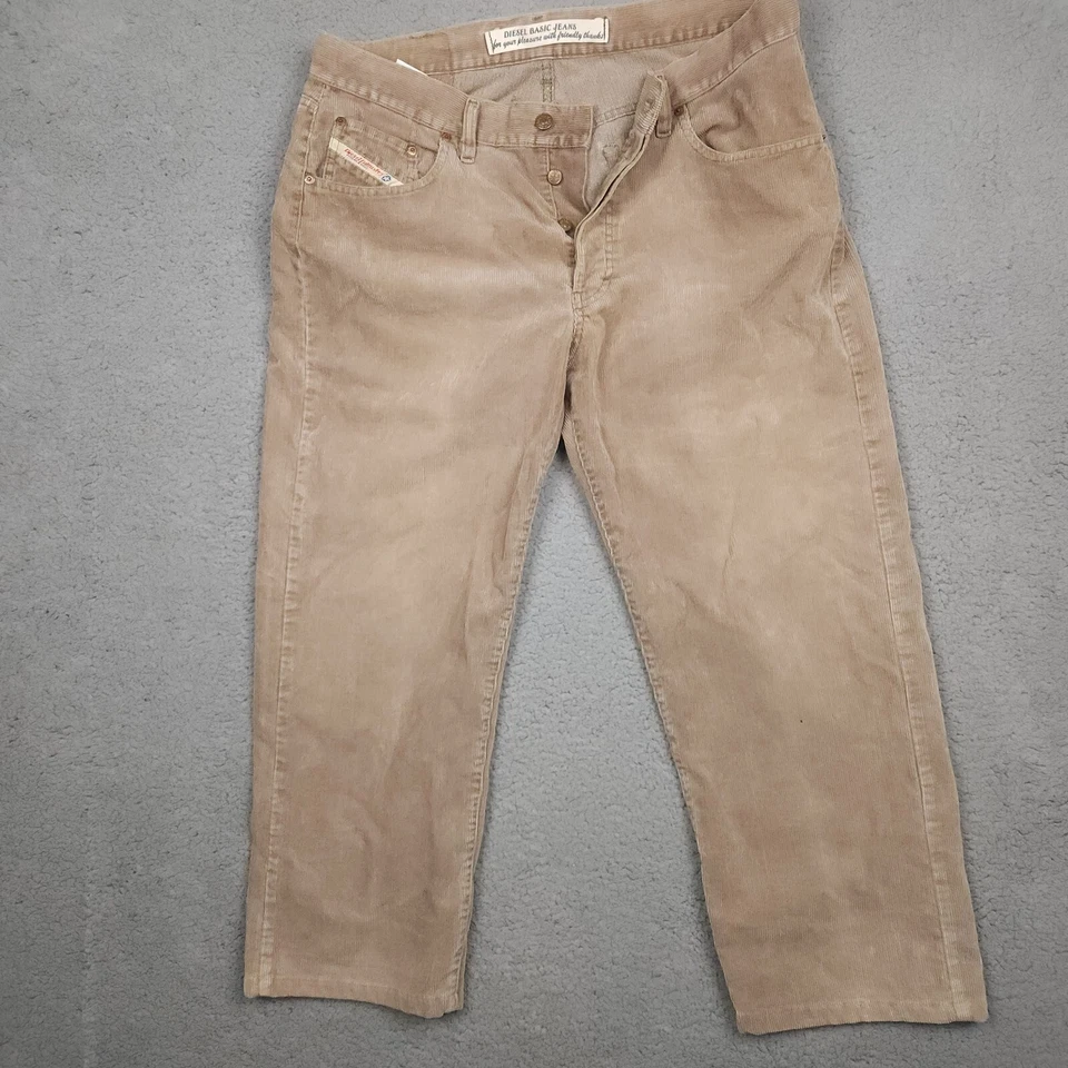 Diesel Industry Pantalones Para Hombre 38 Marrón Pana Botón Mosca Hecho en Italia Foto 2 de 4