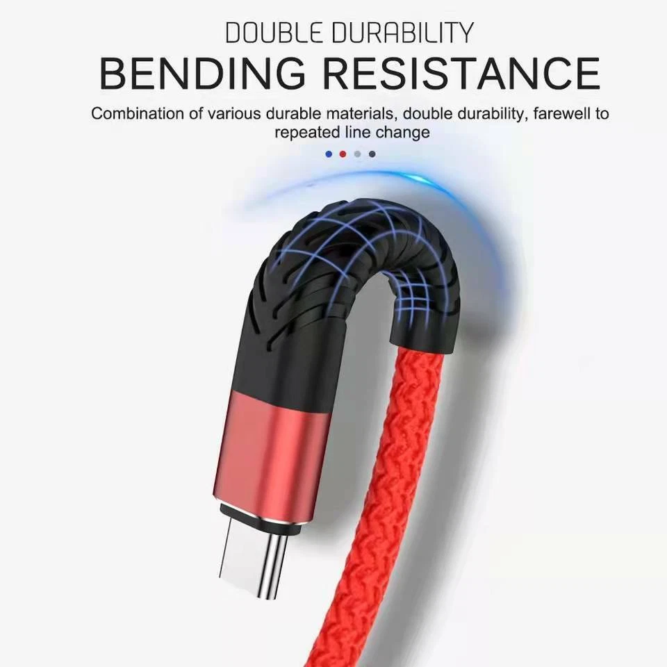 Heavy Duty Braided USB C Type-C Fast Charging Data Sync Charger Cable Long Cord - Image 4 of 4