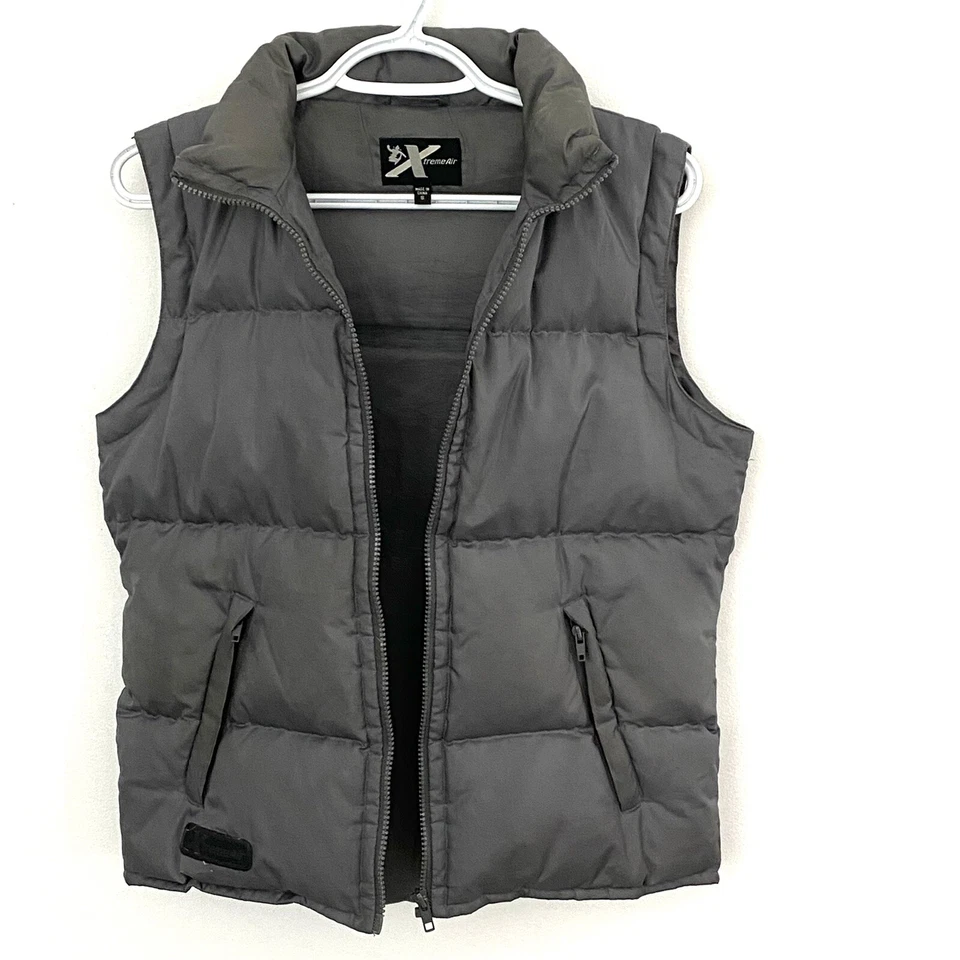 Mujer S Puffer Chaqueta de Esquí Chaleco Cremallera Pluma Gris Sin Mangas Xtreme Air Foto 2 de 4