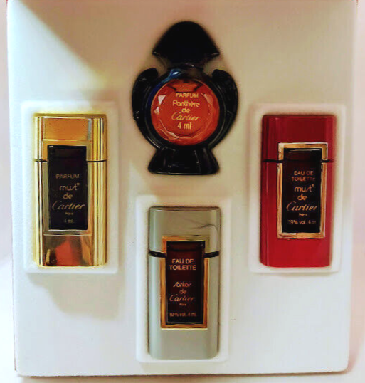 ❤️CARTIER PARFUMS MINIATURES VINTAGE 1980s NEW,IN ORIGINAL BOX