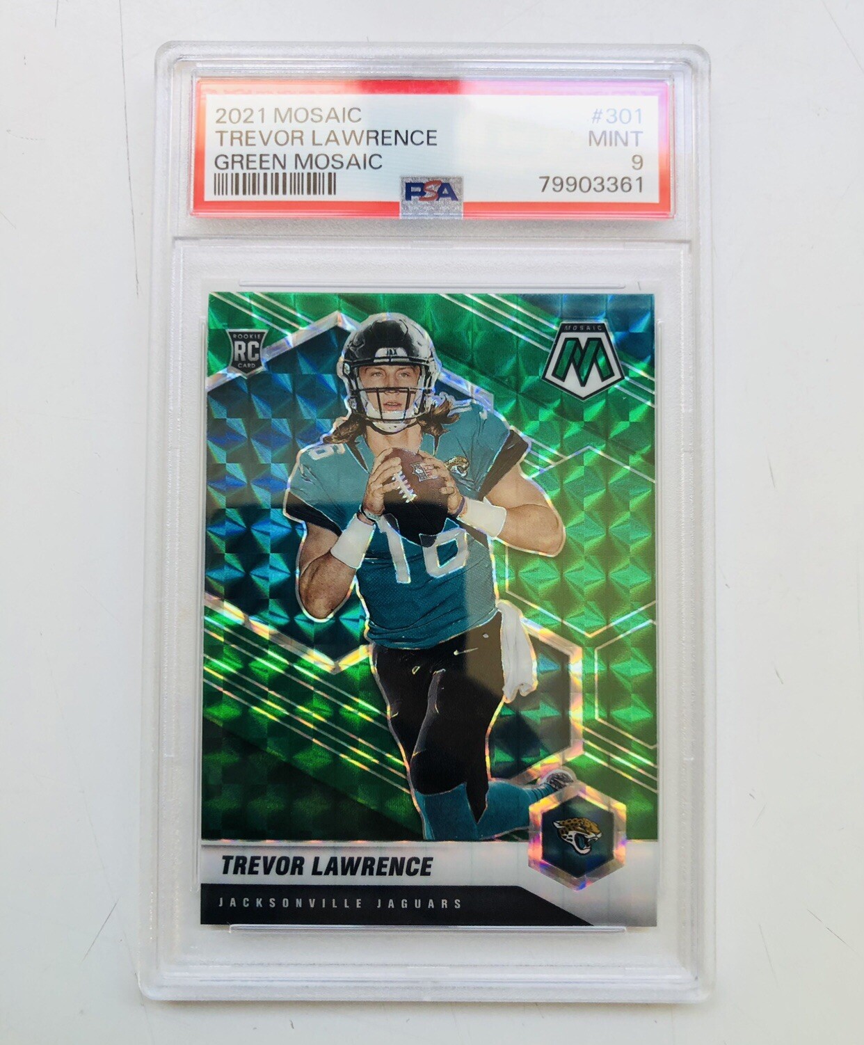 2021 Mosaic TREVOR LAWRENCE Green Mosaic RC #301 PSA 9 MINT