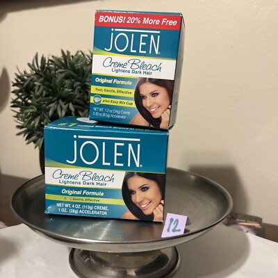 Jolen Creme Bleach Lightens Dark Hair Fast Gentle Effective Formula Natural 2 Pk