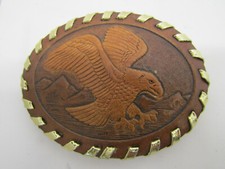 OLD LEATHER AMERICAN EAGLE BIRD BELT BUCKLE CLOTHING