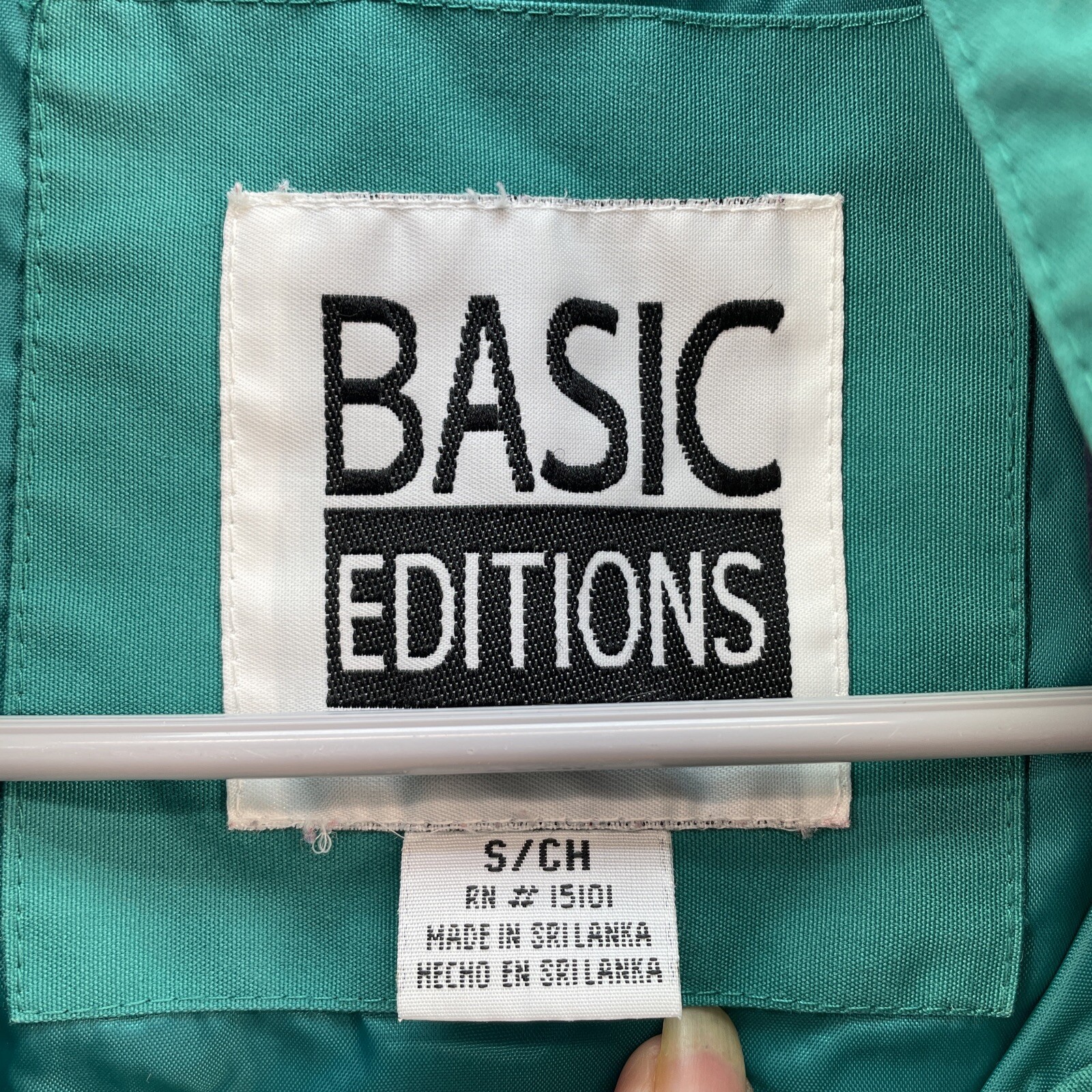 Basic Editions Jacket Womens Small Green Blue Dra… - image 5