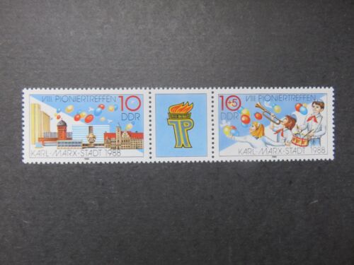 DDR 1988 Mi-Nr. DD WZd760 3181+ 3182 Pioniertreffen Karl-Marx-Stadt postfrisch